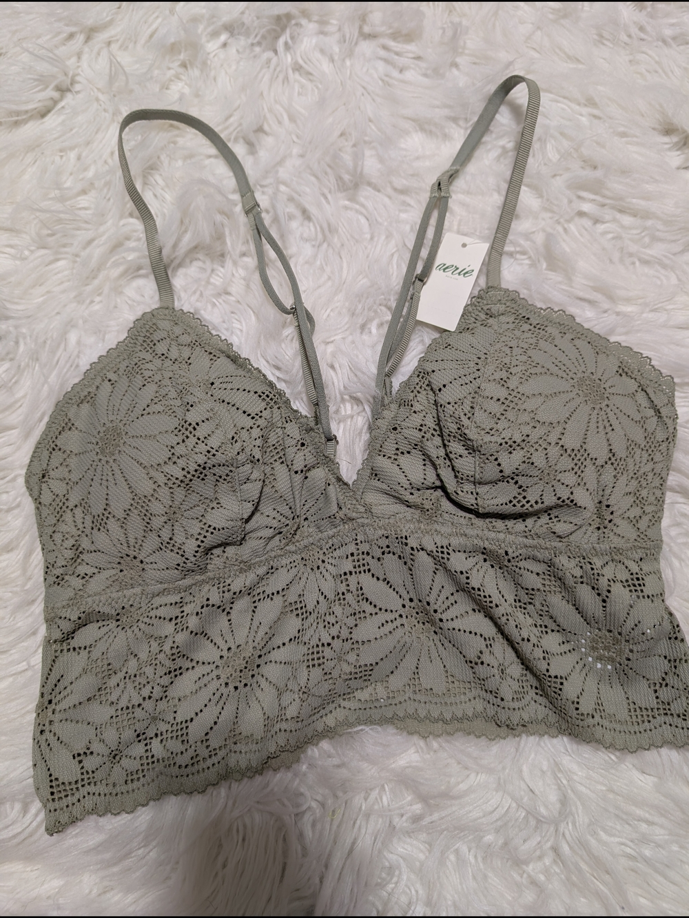 aerie Sage Floral Lace Bralette